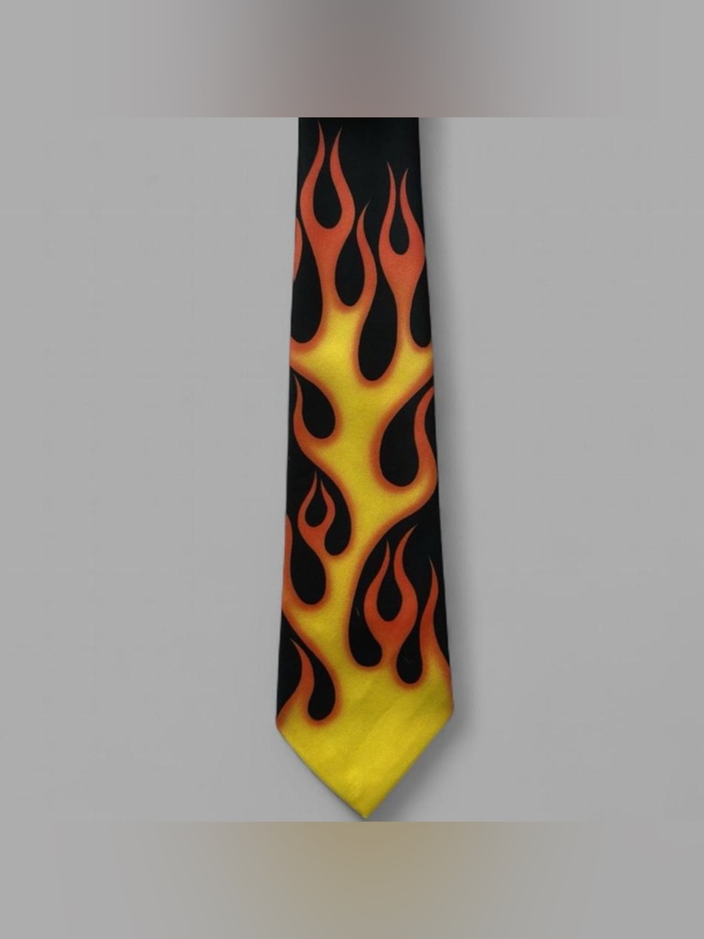 Vintage 1994 Moritz Originals Flames Biker Skater Grunge Streetwear Silk Tie